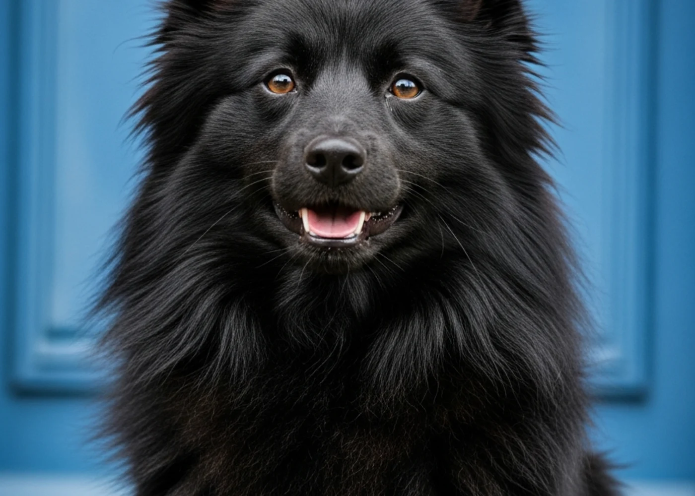 Un chien de taille moyenne couché sur un carrelage clair près d’une porte-fenêtre, lumière naturelle de fin d’après-midi, plan rapproché sur le flanc et une main qui écarte le poil pour inspecter la peau.